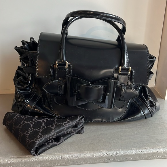 Gucci Large Queen Black Dialux Coated Canvas Tote - Picture 14 of 14